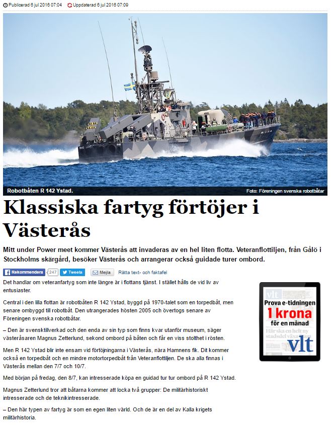Västerås Tidning 6 juli 2016